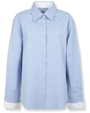 Acne Studios Overhemden ,Blauw ,Katoen Gelaagde Button-Up