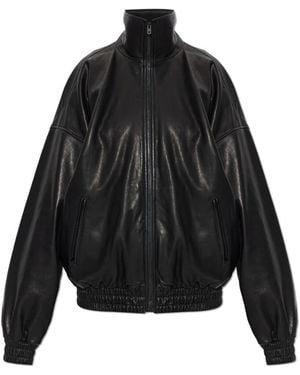 Acne Studios Jassen ,Zwart ,Leer Vintage-Effect Leren Jas