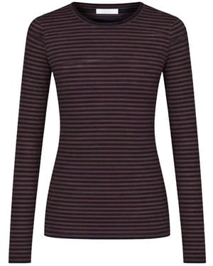 By-Bar Basic Ls Rib Top - Paars
