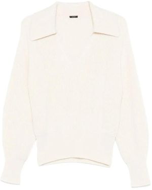 JOSEPH Truien & Vesten ,Wit ,Wol Licht Cardigan Stitch Jumper Met Open Hals