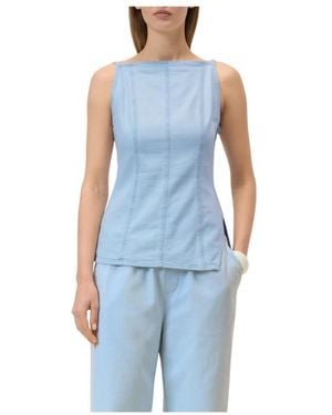 Closed Tops ,Blauw ,Katoen Bandtop