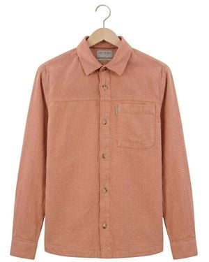 Cast Iron Overhemden ,Oranje ,Katoen Block Structure Gd Overshirt - Roze