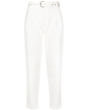 Michael Kors Plissierte denim-freizeithose - Weiß