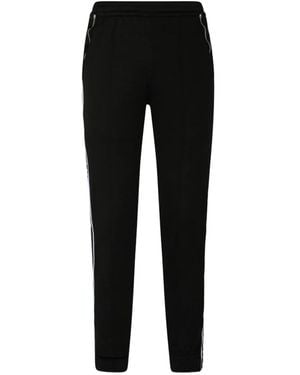 Givenchy Broeken ,Zwart ,Zwarte Jersey Logo Bands Joggers