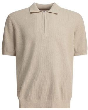 NN07 Beiges Poloshirt Mit Reißverschluss - Natur