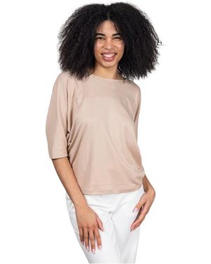 Gran Sasso Tops ,Bruin ,Katoen T-Shirt - Zwart