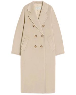 Max Mara Double-Breasted Coats - Naturel