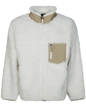Ralph Lauren Fitness ,Wit ,Polyester Pile Fleece Jas - Grijs