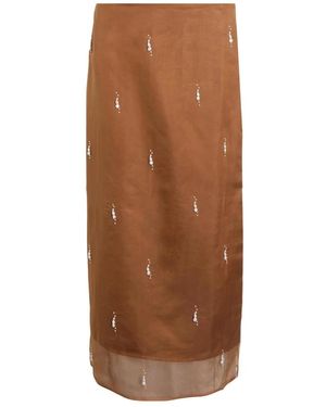Rohe Pearl Embellished Double Layer Skirt - Bruin