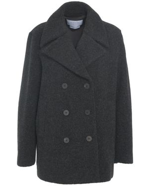 Harris Wharf London Double-Breasted Coats - Black