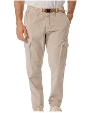 White Sand Slim-Fit Trousers - Natural