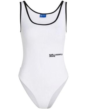 Karl Lagerfeld Body Donna Klj Ribbed Body - Blau
