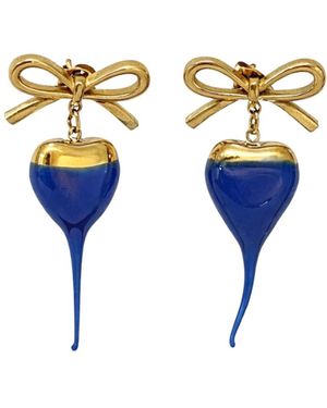 OTTOLINGER Dipped Bow Hart Oorbellen - Blauw