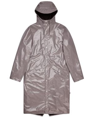 Rains Jassen ,Paars ,Polyester Longer Jacket W3 - Bruin