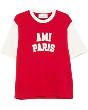 Ami Paris T-Shirts - Red
