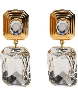 Alessandra Rich Oorclips Met Kristallen - Metallic