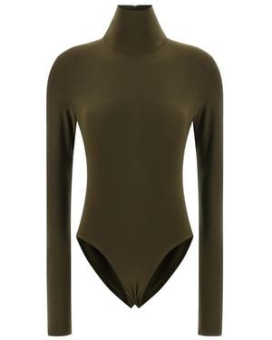 Norma Kamali Long Sleeve Turtle Bodysuit - Groen