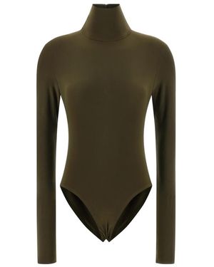 Norma Kamali Long Sleeve Turtle Bodysuit - Groen