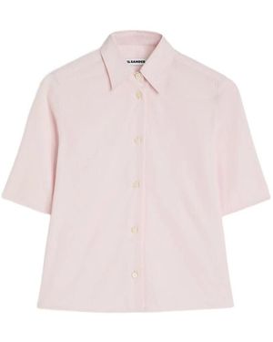 Jil Sander Hemd Aus Baumwollpopeline Mit Kurzen Ärmeln - Pink