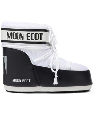 Moon Boot Niedriger Nylon Winterstiefel - Weiß