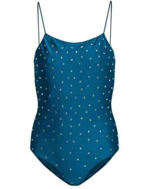 Oséree Badmode ,Blauw ,Satijn Gem One-Piece Badpak