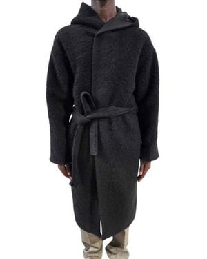 Rick Owens Belted Coats - Zwart