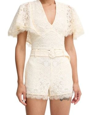 Twinset Lace Shorts Met Riem - Wit