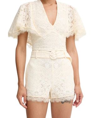 Twinset Lace Shorts Met Riem - Wit