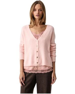 Fracomina Vest Met Lingerie-Top - Roze
