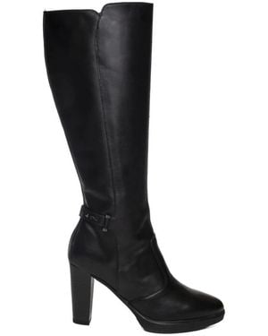 Nero Giardini Schoenen ,Zwart ,Leer Guanto Heeled Boots