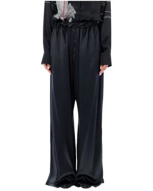 Ferragamo Wide Trousers - Black