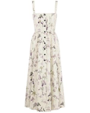 Dior Midi-Lengte Uitlopende Jurk - Wit