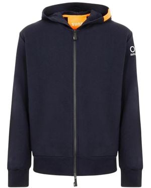 Suns Hoodie Met Ritssluiting En Oranje Detail - Blauw
