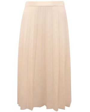 D.exterior 59436 Merinos Fine Macro Plissé Rok - Naturel