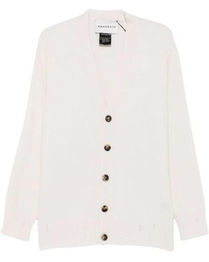 Amaranto Truien & Vesten ,Wit ,Katoen V-Hals Cardigan