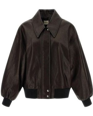 KHAITE Leather Jackets - Black