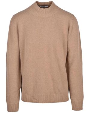 Grifoni Wollmischung Pullover Mit Vulkankragen - Braun