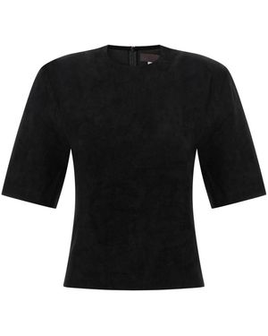 Stouls Overhemden ,Zwart ,Suède Luv T-Shirt Met Korte Mouwen
