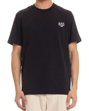 A.P.C. Tops ,Zwart ,Katoen Rue Madame T-Shirt