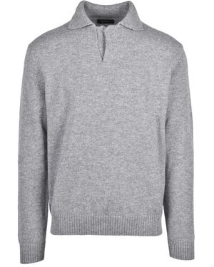 Zanone Polo Van Gebreide Stof - Grijs