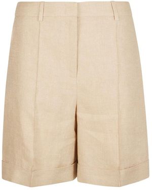 Eleventy Korte Broeken ,Leer Bermuda Shorts - Naturel