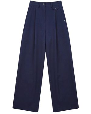 Ottod'Ame Wijde Katoenen Broek - Blauw