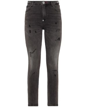 Philipp Plein Cropped Jeans - Gris