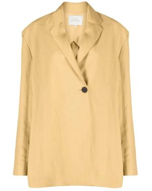 Studio Nicholson Jassen ,Katoen One Button Jacket - Naturel