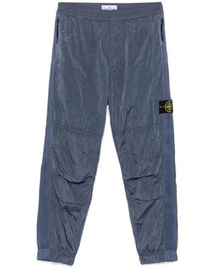Stone Island Marineblaue Track Hose Mit Kompass Abzeichen