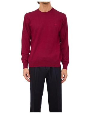 Etro Bordeaux gestrickter c-ausschnitt pullover - Rot