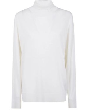 Laneus Rollkragen Strickpullover Herren - Weiß
