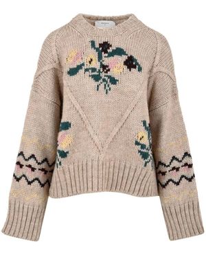 Beatrice B. Truien & Vesten ,Bruin ,Stijlvolle Coquille Sweater - Naturel