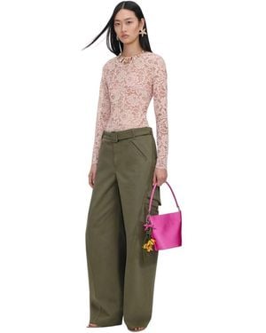 Self-Portrait Wide Trousers - Verde