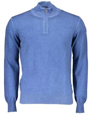North Sails Blauer Baumwoll Herren Pullover Mit Halb-Reißverschluss